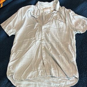 Blue Casual Button Down Shirt with Short Sleeves